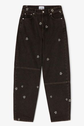 Ganni Brown Daisy Duck Stary Jeans - Size 24W/33L Organic Cotton