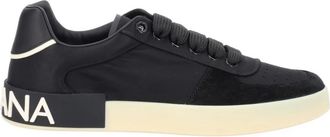 Dolce & Gabbana Schoenen, Heren, Zwart, 41 1/2 EU, Leer, Portofino Sneakers