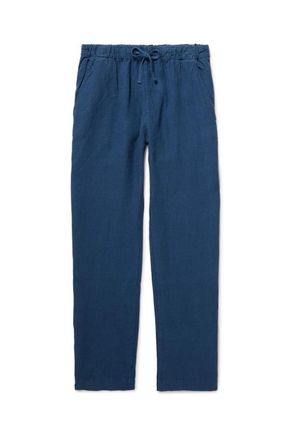 Hartford Joggy Straight-Leg Linen Drawstring Trousers