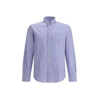 Deperlu Blue Cotton Pattern Mens Shirt