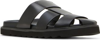 Steve Madden Bandera Slide Sandal in Black Leather at Nordstrom, Size 8