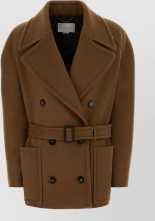 Stella McCartney wool coat belted waist double breasted