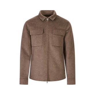 Montecore Korte jas in overhemdstijl - Heren - Zomerjassen - Bruin - XL - Wol - Jassen