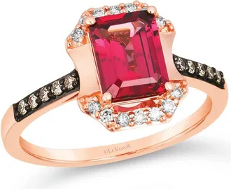 Le Vian Ladies Geometic Cut Rings set in 14K Strawberry Gold