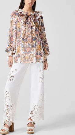 Farm Rio Womens Boho Beauty wide-leg broderie anglaise pants