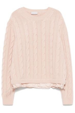Moncler WOMENS CABLE KNIT SWEATER Size: L, colour: PINK