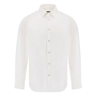 Boggi Milano Overhemden, Heren, Wit, XS, Katoen, Regular Fit Oxford Katoenen Overhemd