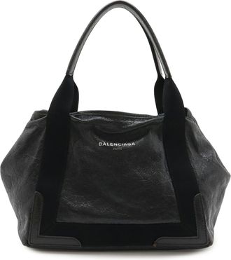 Balenciaga Black Leather Handbag Tote Bag (Pre-Owned)