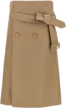 VETEMENTS Midi Skirts, female, Beige, M, Deconstructed Trenchcoat Skirt