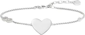 Thomas Sabo Thomas Sabo - Armband met hartvormig graveerplaatje - Dames - Accessoires - Grijs - Maat: ONE Size