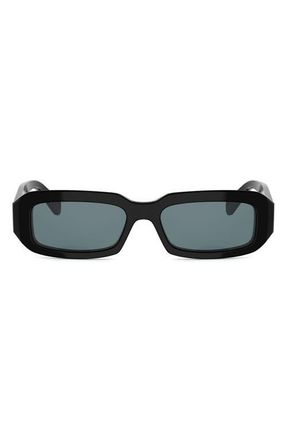 Celine Triomphe 54mm Rectangular Sunglasses in Shiny Black /Blue at Nordstrom
