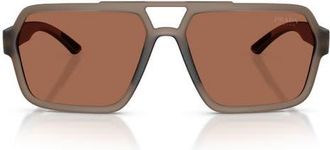 Prada 59mm Pilot Sunglasses in Transparent Brown /Brown at Nordstrom