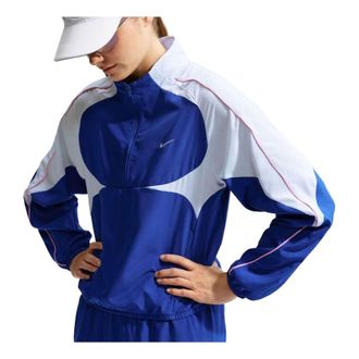 Nike (WMNS) Nike Tempo Swoosh Dri-FIT 1 2-Zip Jacket Old Royal Football Grey Pink Rise IM7579-417