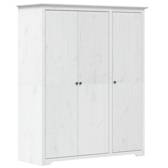 vidaXL Vidaxl - Armario Bodo Madera Maciza De Pino Blanco 146x53,5x173 Cm
