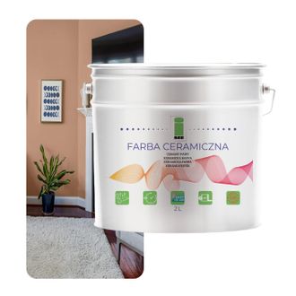 OEM Pintura Cer&aacute;mica Para Paredes, Lavable, Beige C&aacute;lido, 2 L, Resistente A Las Manchas