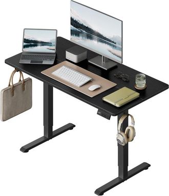 Woltu Scrivania Elettrica Regolabile Altezza 120x60x72-118 cm Nero con 3 Memorie e 2 Ganci