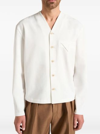Manière De Voir Zac Boxy V-Neck long-sleeve shirt - White