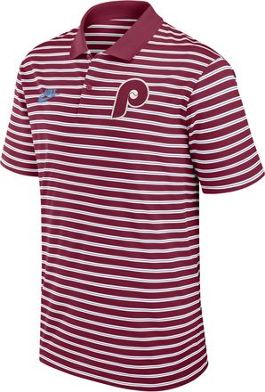 Nike Philadelphia Phillies Cooperstown Striped Victory Nike Mens Dri-FIT MLB Polo in Red | 02LX0I0OPHP-JNX
