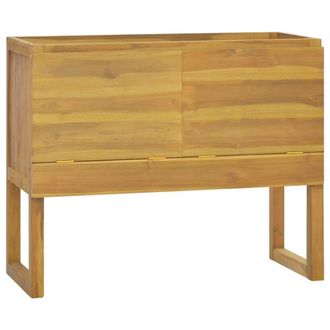 Berkfield Home Bathroom Cabinet 90x45x75 cm Solid Wood Teak in Brown | Size: 90 x 45 x 75 cm