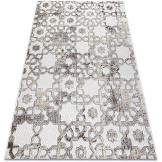 RugsX Rugsx - Alfombra Structural Sole D3882 - Ornamento Tejido Plano Beige / Gris Beige 140x190 Cm