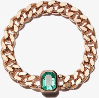 Roxanne First 14K Yellow Gold Chain Emerald Ring - Womens - Emerald/14kt Yellow Gold