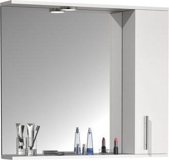 ebuy24 Armario De Ba&ntilde;o Vcm Atemporal Dimensiones Aprox. Al. 71 X An. 75 X P. 14 Cm Espacio De Almacenamiento Suficiente Armario De Espejo Con Iluminaci&oacute;n - L