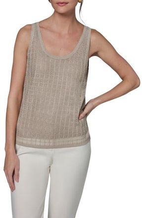 DKNY Grid Patter Sweater Tank in Tuscan Grey at Nordstrom, Size X-Small