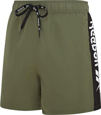 Reebok Badeshorts REEBOK Clayton, Herren, Gr. XL, N-Gr, gr&uuml;n, Microfaser, Polyester, unifarben, Badehosen Badeshorts, mit Kordelzug und elastischem Bund, mit