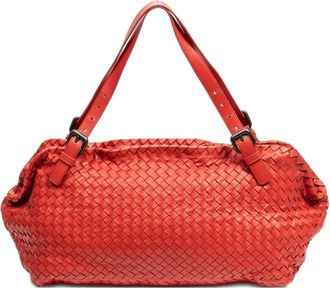 Bottega Veneta Borsa in pelle intrecciata con manico superiore anni 2000 - Rosso