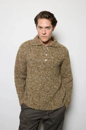 Cesar Casier Zermat Polo Sweater In Green