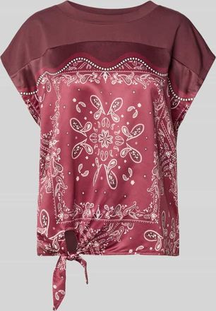 Christian Berg Blusenshirt mit Knotendetail in Bordeaux, Gr&ouml;&szlig;e 34