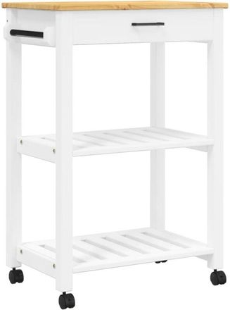 vidaXL Carrito de cocina monza madera maciza de pino 60x40x90 cm Vidaxl