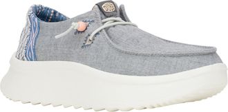 HeyDude Wendy Peak Chambray Geweven Polyester Vrouwen Grijze Loafers