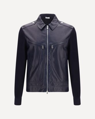 Brunello Cucinelli Leather and knit Jacket Male M