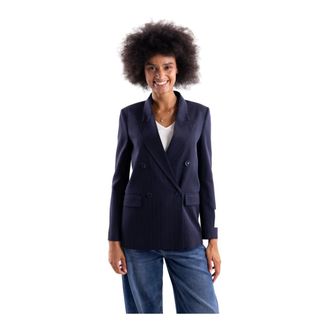 Vicolo Dubbelrijige Maatkostuum Blazer - Dames - Jassen - Blauw - Maat: M Viscose
