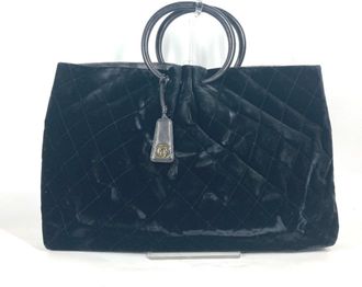 Chanel Black Leather Handbag Tote Bag (Pre-Owned)