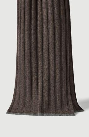 Brunello Cucinelli Cashmere rib knit scarf in Pine Cone Brown at Nordstrom