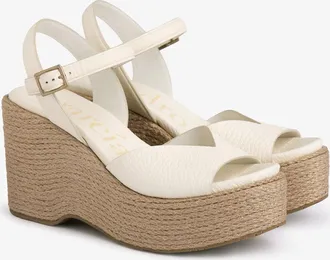 Pedro Garcia Wedge in white leather whit jute wedge| Doina | Spring Summer 26 | PEDRO GARCIA