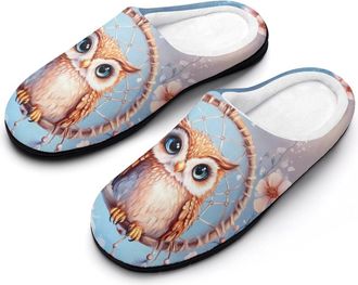 Generic Dream Catcher Owl Mens Slippers Comfortable And Non-slip Cotton Slipper Shoe for House