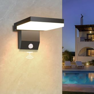 OEM Aplique De Pared Exterior Con Detector De Movimiento, Resistente Al Agua Y De Dise&ntilde;o Moderno, Apto Para Casas Y Porches, Color Negro