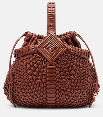 Loewe Diamond Round Mini leather basket bag