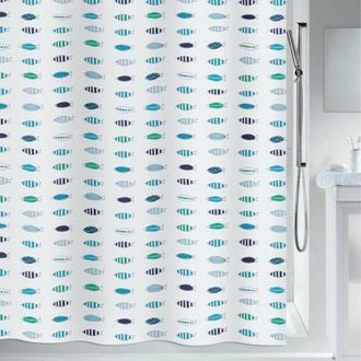 Spirella Spirella - Santorini Cortina De Ducha De Poli&eacute;ster 180x200 Cm Azul Y Blanca