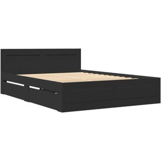 vidaXL Giroletto con Testiera Nero 120x190 cm in Legno Multistrato - Vidaxl