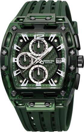 Invicta S1 Rally 70144 Herenhorloge - Quartz Uurwerk - Plastic met Groene Wijzerplaat - 42 mm
