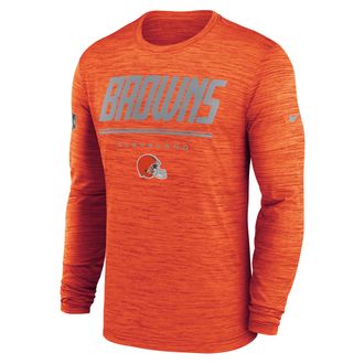 Nike Cleveland Browns Sideline Team Issue Velocity Nike Mens Dri-FIT NFL Long-Sleeve T-Shirt in Orange | 02EQ89L9I-CH4