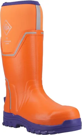 The Original Muck Boot Company Grit S5 Rubber Mens Orange/Blue Wellington - Size UK 11