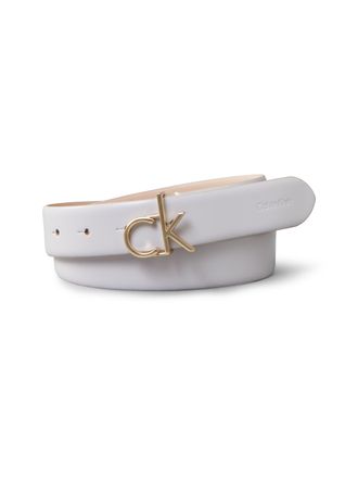 Calvin Klein Lederg&uuml;rtel CALVIN KLEIN CK BUCKLE BELT 30MM, Damen, Gr. 11,5, gold (chateau, ck light gold), Rindsleder, unifarben, G&uuml;rtel Lederg&uuml;rtel