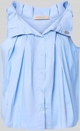 Rinascimento Rinascimento Bluse mit Umlegekragen und R&uuml;schen in Hellblau, Gr&ouml;&szlig;e XL