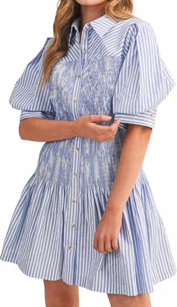 Merci Womens Hampton Stripe Dress In Blue