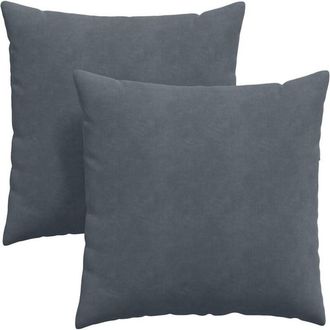 vidaXL Cojines De Sof&aacute; 2 Pcs Gris Oscuro 80 X 80 Cm Tela De Pana Vidaxl